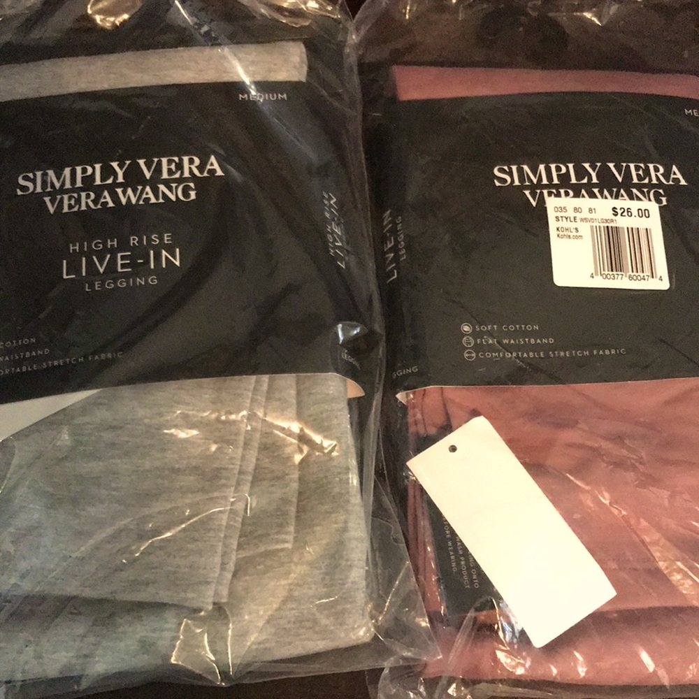 Simply Vera Vera Wang High Waist Leggings Two Pair
